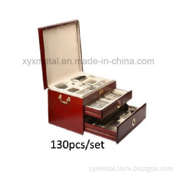 130PCS Cutlery Set Stainless Steel High Class Tableware Flatware Set